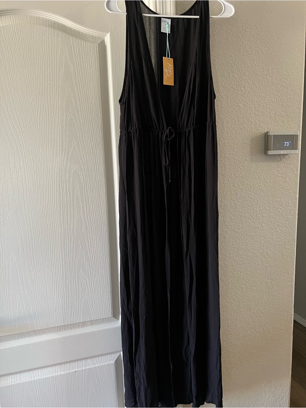 Kona Sol Black Sleeveless Beach Coverup Maxi